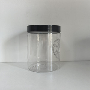 Tarro grande para mascotas de 600ml/20oz, tapas de rosca de PP negro para cocina, alimentos secos, mantequilla de maní, miel, lata vacía para galletas, almacenamiento de lápiz labial - Product Image 6