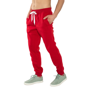Pantalons de sport rouges pour hommes, pantalons de jogging chauds d'hiver, pantalons de survêtement en molleton épais, pantalons d'entraînement pour hommes, couleur contrastée - Product Image 4