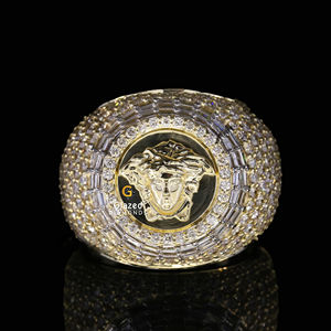 Hombre 925 Anillos de plata para hombres Iced Out In Lab Grown Round Brilliant Cut Charm Diamonds In VVS Clarity - Product Image 5