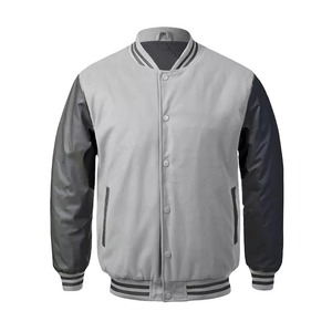 Chaqueta Universitaria Personalizada para Hombre, Estilo Varsity, Cuerpo de Lona, Mangas de Cuero, Inspirada en el Equipo de Béisbol, con Letras Bordadas - Product Image 5