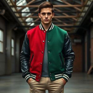 Veste d'université fabriquée au Pakistan avec manches en satin, doublure imprimée à l'intérieur, disponible dans toutes les tailles, fournisseur OEM, bon prix - Product Image 3