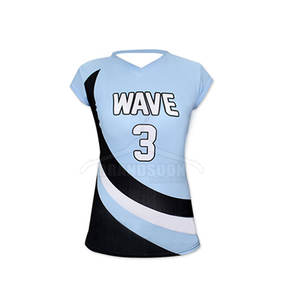 Großhandel maßge schneiderte Frauen Hochwertige Volleyball Uniform Jersey Spandex/Baumwolle 180g Quick Dry Breath able Custom Design - Product Image 3