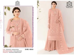 Último elegante diseñador indio estilo paquistaní bordado secuencia trabajo Salwar Plazzo traje mujeres modesta función de fiesta de boda - Product Image 4