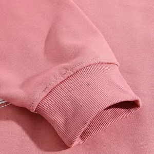 Sweat-shirt rose surdimensionné à col rond avec imprimé visage souriant blanc, pull décontracté unisexe en tricot 100% coton, vêtement d'automne - Product Image 4