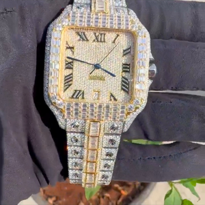 Montre de haute qualité avec diamants DEF Lab Moissanite, diamants incolores, style hip-hop - Product Image 6