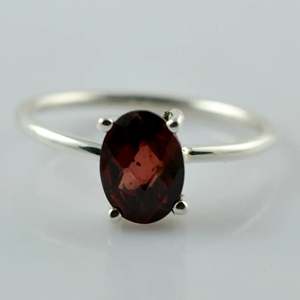 Navya Craft Handmade 925 Sterling <b>Silver</b> Women's <b>Ring</b> with <b>Garnet</b> Custom US Sizes 4 to 14 for Everyday Wear and Gifts - Product Image 6