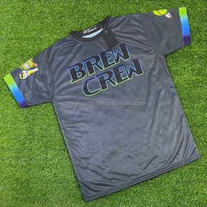 Prix de gros Maillots de softball pour hommes 100% polyester Impression par sublimation personnalisée Respirant Séchage rapide Antibactérien Personnalisé - Product Image 2