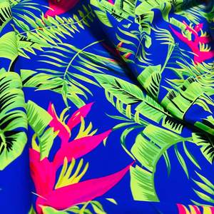 Tela de LICRA <span class=keywords><strong>el</strong></span>ástica para traje de baño, tejido ecológico de 4 vías con estampado de pájaros y flores, ropa de baile - Product Image 4