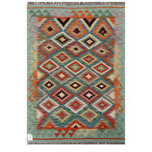 Alfombra Kilim de Maimana, Afganistán, 151 x 104 cm, Textil para el Hogar, Alfombra Afgana Tradicional Hecha a Mano - Product Image 1