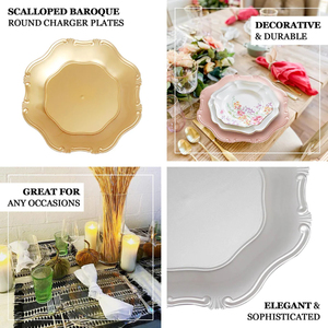 Platos de cargador de oro rosa, bandeja para servir cena, plato de postre, plato de postre, plato de ensalada para fiesta, hogar, restaurante, uso - Product Image 4