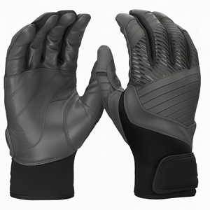 Gants de frappe de baseball personnalisés avec impression, prix de gros OEM, réduction en gros, paume en cuir aniline, gants de frappe de softball - Product Image 3