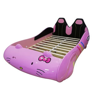 Kinder Schlafzimmer möbel Pink Cute Cartoon Katze Hallo <span class=keywords><strong>Kitty</strong></span> Bett Hohe Bettruhe Auto Betten Für Mädchen Mit Licht - Product Image 4