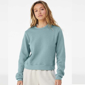 Sweat-shirt Bella Canvas pour femme, en molleton éponge, col rond classique, bleu chiné - Product Image 1