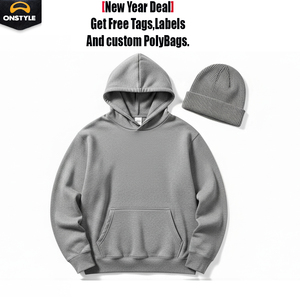 ONSTYLE SPORTS Spring Vintage Oversized Hoodie <b>Beanie</b> Set Warm <b>Fleece</b> Hoodie and Knit <b>Beanie</b> - Product Image 6
