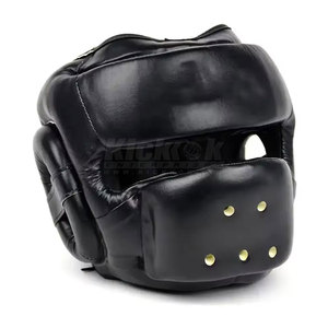 High Quality Leather Adjustable Strap <b>Head</b> Guard with Soft Inner Lining and Strong Outer Shell for Long Lasting Comfort and Use - Product Image 6