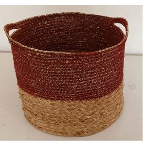 Cesta de almacenamiento de hierba marina de cuerda de algodón de yute ecológica, maceta de tela para almacenamiento de ropa para cesta de ropa sucia - Product Image 1