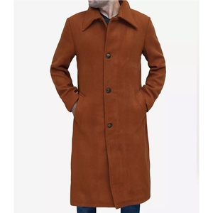 Manteau trench élégant pour homme en laine mélangée, veste d'hiver chaude, long pardessus pour l'automne, streetwear décontracté, vêtements de dessus formels, vente en gros - Product Image 3