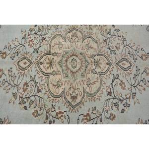 "Tapis Vintage en Laine Turque 3.7X7.5 pieds Grande Surface Bleu Beige Patchwork Jacquard Latex Support Rectangle Couloir Motif" - Product Image 5