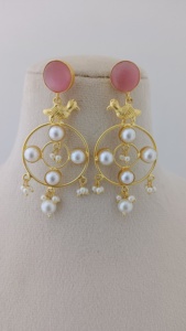 ชุดต่างหูทองเหลืองขนาดใหญ่ลายราชวงศ์ที่ทันสมัยออกแบบได้ด้วยมรดกดูแฟชั่นวาง chandbalis - Product Image 3