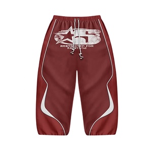 Unisex Tracksuit Hooded Full Length Loose Fit Polyester Streetwear Athletic Jogger Set Autumn <b>Red</b> With White Logo Print <b>Suit</b> - Product Image 6