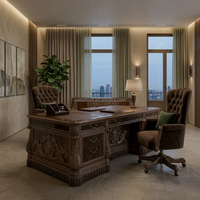 Ensemble de canapés en velours capitonnés de style européen classique avec structure en bois sculpté pour villas de luxe et projets hôteliers