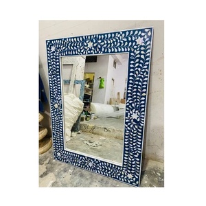 Espejo con incrustaciones de hueso y espejo de pared con incrustaciones de hueso moderno hecho a mano, espejo decorativo de pared - Product Image 1