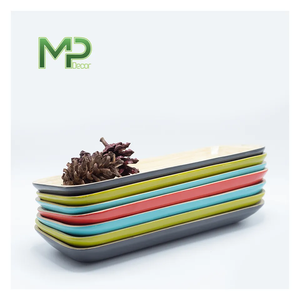 Plateau de service en bambou personnalisé écologique Service de table en bois naturel-Plats Assiettes à collation et dessert - Product Image 5