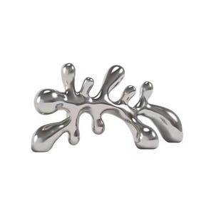 Moderno redondo espejo de acero inoxidable de Metal colgante de pared Galería de Arte de Metal hecho a mano abstracto escultura de alambre de Metal - Product Image 2