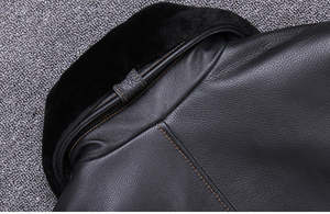 2024 tendance sur mesure hommes laine tissu veste haute qualité tourner fourrure cuir pleine fermeture éclair Style décontracté OEM Service disponible - Product Image 5