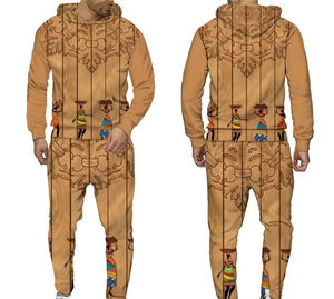 Survêtement d'hiver à capuche personnalisé de haute qualité, épais et écologique, avec impression par transfert thermique, coupe classique, tenue de sport active - Product Image 2