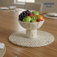 Juego de utensilios para ensalada de resina bicolor Artizon Studio, cuchara apta para lavavajillas y microondas, acabado pulido, utensilios de cocina para el hogar