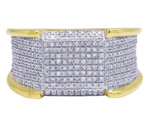 Anillo de plata esterlina 925 chapado en oro Moissanite Diamond Hip Hop Style para hombres - Product Image 3