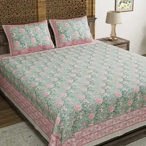 Rajasthani fil baskı nevresim takımı hint ev tekstili çarşaf % 100% organik pamuk çift kişilik yatak çarşafları