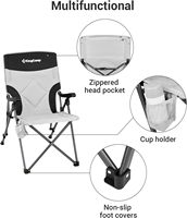 Chaise de Camping pliante robuste inclinable chaise de Camp rembourrée de pelouse extérieure à dossier haut pour adultes dossier réglable de Style moderne