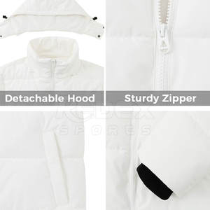 Veste d'hiver rembourrée pour hommes sur mesure en gros avec col à capuche au design unique et position du logo avant - Product Image 5