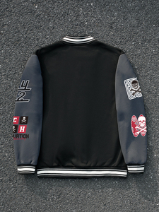 New Customizable Men's Canvas Varsity Bomber <b>Jacket</b> Winter Breathable Patchwork Letterman Baseball Embroidery <b>Patches</b> Front for - Product Image 2
