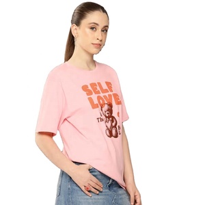 เสื้อยืดคอกลมแขนสั้นพิมพ์ลายกราฟิกสำหรับผู้หญิงเสื้อยืดผ้าฝ้ายลำลองมีสไตล์พิมพ์ลายศิลปะตัวหนา - Product Image 1