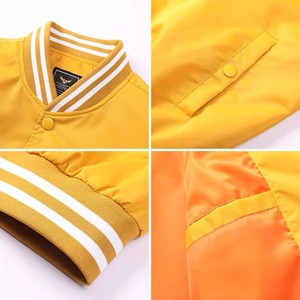 Veste universitaire de couleur unie de qualité supérieure pour hommes, uniforme de baseball ample à la mode, veste bombardier en toile imperméable et coupe-vent, veste décontractée - Product Image 2