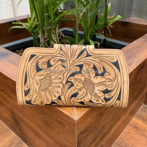 Porte-clés en cuir usiné à la main Porte-clés en cuir véritable Western Porte-clés en cuir véritable Outillage floral personnalisé Porte-clés Porte-clés pour femmes - Product Image 3