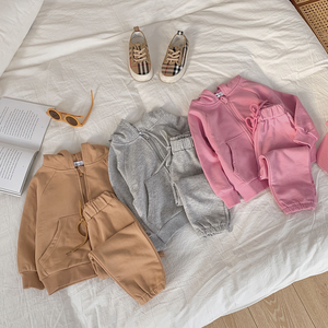 Custom Kids Zip Up <b>Hoodie</b> Tracksuit Set Cotton Fleece Jogger Outfit <b>Toddler</b> Warm Casual Two Piece Suit - Product Image 2