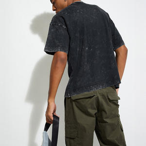 Camiseta de Hombre Vintage de Alta Calidad, 100% Algodón, Lavado Ácido, Estilo Pesado, Lavado Ácido para Hombre, Talla Grande, Desgastada - Product Image 3