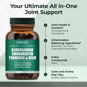 Nhãn hiệu riêng Glucosamine Chondroitin <span class=keywords><strong>MSM</strong></span> và nghệ bổ sung cho sụn & sức khỏe khớp & tính linh hoạt - Product Image 2