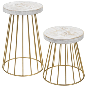 Elegante Vintage Top de madera Malla de alambre dorado Base de metal en forma de número largo Exhibición de pastel luminosa de calidad superior Sirviendo postre - Product Image 2