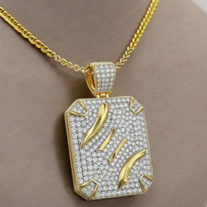 Star Dust Lab Grown Diamond Hip Hop Pendentif en argent sterling 925 pour femme avec pendentifs et breloques à la mode en plaqué or - Product Image 1