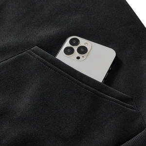 Men's <b>Black</b> Faux Fur Lined <b>Zip</b> Up <b>Hoodie</b> Oversized Streetwear Sweatshirt with Pocket for Autumn Winter - Product Image 6