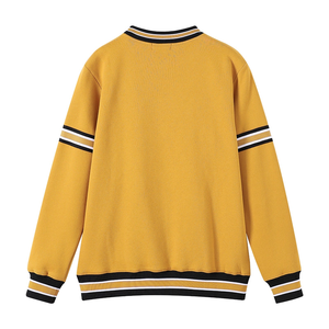 Alpha Gold Stripe Crest Chenille Sudadera de cuello redondo con bordado de manga completa Ropa de fraternidad de invierno para hombres y mujeres - Product Image 2