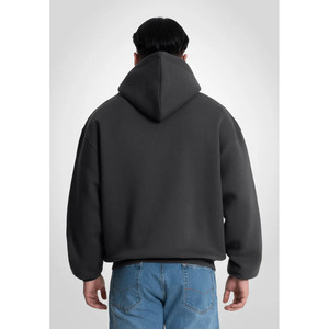 Wholesale Custom High Quality 100% Cotton Fleece Fabric <b>Slate</b> Grey Color Solid Pattern Screen Printing Zipper Hoodie For Men - Product Image 6