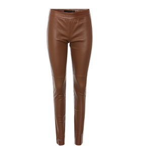 กางเกงหนัง PU ผู้หญิงเอวสูงระบายอากาศได้, กางเกงแฟชั่นลำลอง2025มีกระดุมตกแต่งฤดูใบไม้ร่วงฤดูหนาวสไตล์เซ็กซี่แบน - Product Image 6