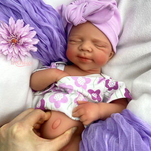 Boneka Bayi Reborn 100% Silikon, Dilukis Seperti Asli, Boneka Bayi Laki-laki Tidur untuk Anti-Stres, Mainan Anak Realistis - Product Image 5