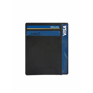 Genuine Leather Slim <b>Card</b> <b>Holder</b> <b>Wallet</b> <b>for</b> Men-Classic Handmade Money Clip <b>Wallet</b> with Logo Pattern Black - Product Image 1
